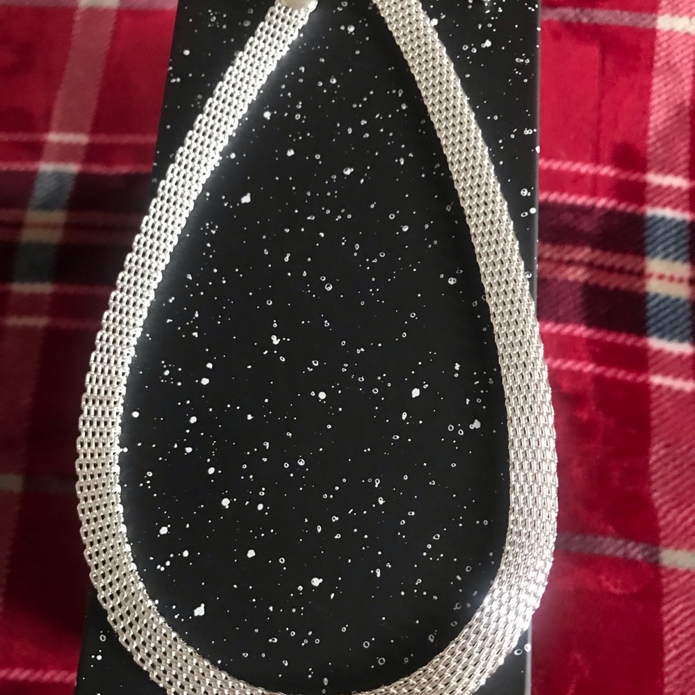 Sterling Silver Mesh Collar Necklace - Silver - Picture 3 of 4